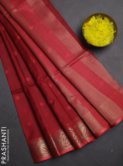 Semi dupion saree maroon and pastel maroon with allover thread woven bandhani buttas and zari woven border
