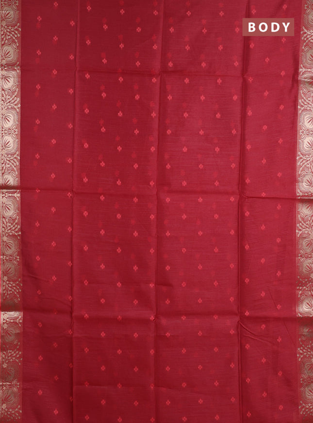 Semi dupion saree maroon and pastel maroon with allover thread woven bandhani buttas and zari woven border