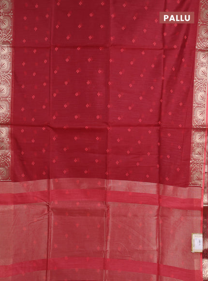 Semi dupion saree maroon and pastel maroon with allover thread woven bandhani buttas and zari woven border