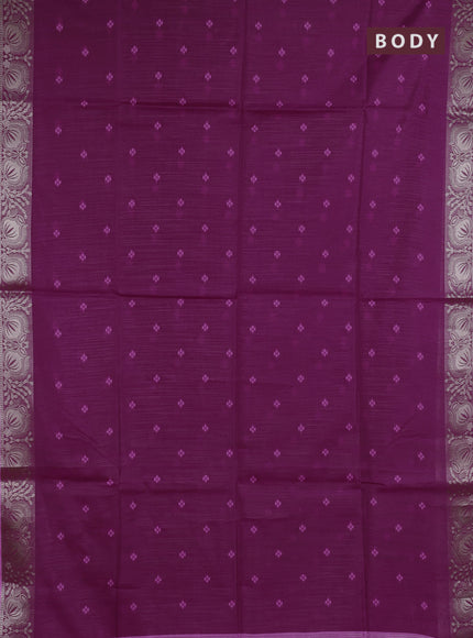Semi dupion saree purple and pink with allover thread woven bandhani buttas and zari woven border