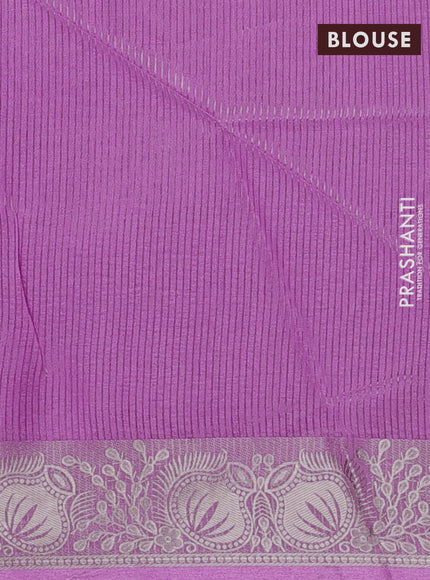Semi dupion saree purple and pink with allover thread woven bandhani buttas and zari woven border