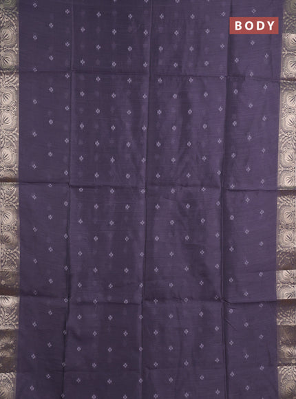 Semi dupion saree grey and pastel grey with allover thread woven bandhani buttas and zari woven border