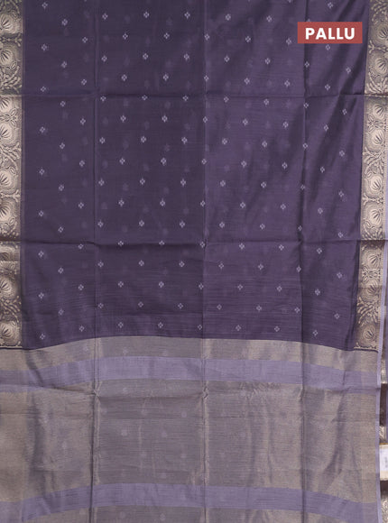 Semi dupion saree grey and pastel grey with allover thread woven bandhani buttas and zari woven border