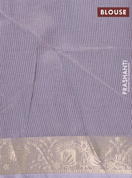 Semi dupion saree grey and pastel grey with allover thread woven bandhani buttas and zari woven border