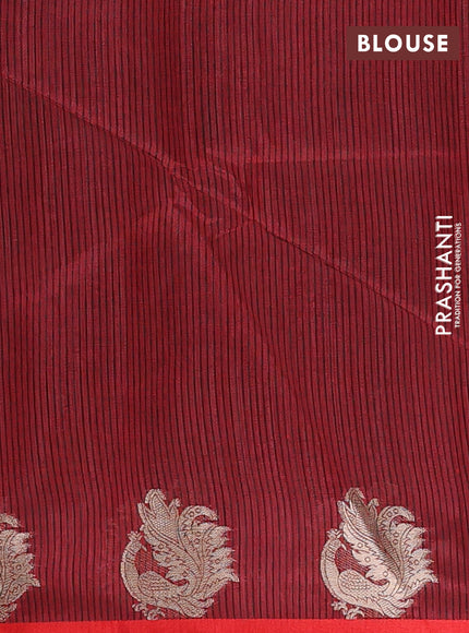 Semi dupion saree black and maroon with allover thread woven bandhani buttas and zari woven border