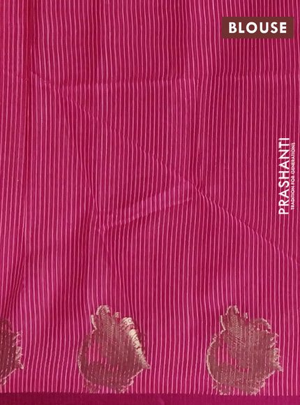 Semi dupion saree pink and magenta pink with allover thread woven bandhani buttas and zari woven border