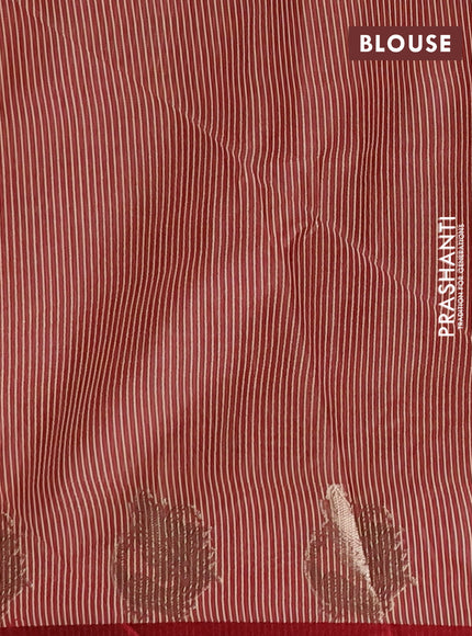 Semi dupion saree beige and maroon with allover thread woven bandhani buttas and zari woven border