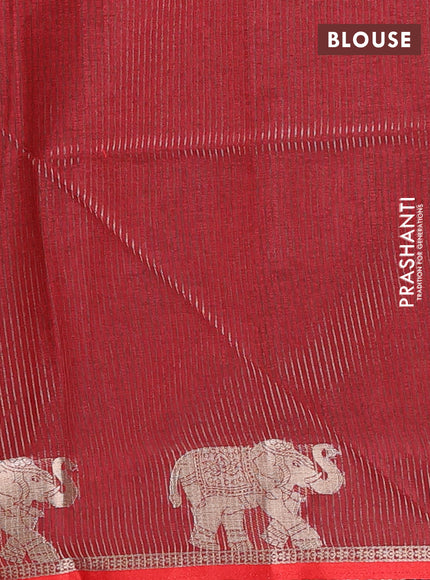 Semi dupion saree black and red with allover thread woven bandhani buttas and zari woven butta border