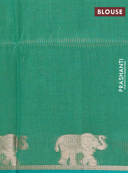 Semi dupion saree light green and green with allover thread woven bandhani buttas and zari woven butta border