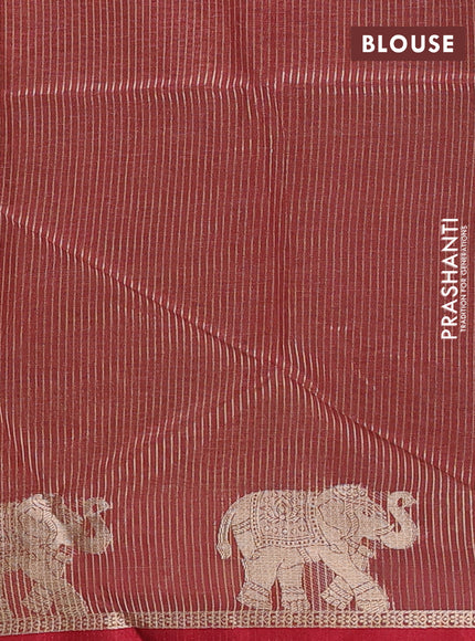 Semi dupion saree beige and maroon with allover thread woven bandhani buttas and zari woven butta border