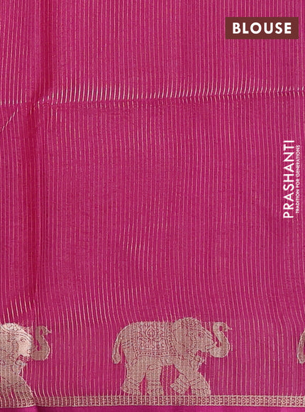 Semi dupion saree pink and magenta pink with allover thread woven bandhani buttas and zari woven butta border