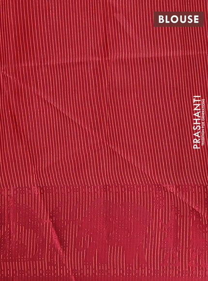Semi dupion saree rust shade and maroon with allover thread weaves and thread woven border