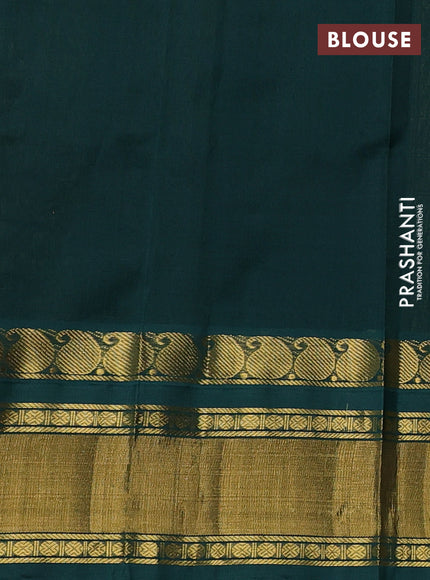Silk cotton saree mehendi green and bottle green with allover thread checked pattern and paisley butta zari woven korvai border