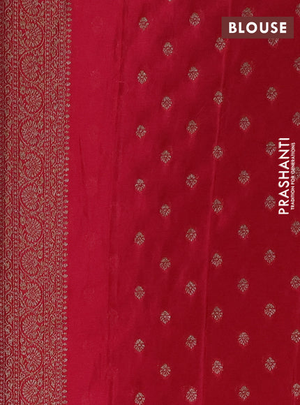Banarasi semi crepe saree black and pink with allover thread & zari woven buttas and woven border