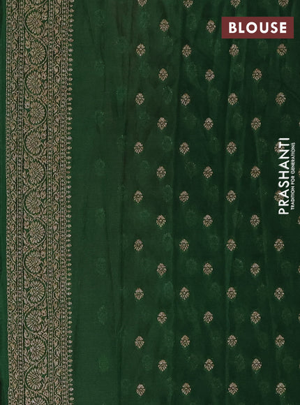Banarasi semi crepe saree candy pink and green with allover thread & zari woven buttas and woven border