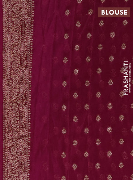 Banarasi semi crepe saree black and purple with allover thread & zari woven buttas and woven border
