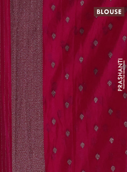 Banarasi semi crepe saree pink with allover thread & zari woven buttas and woven border