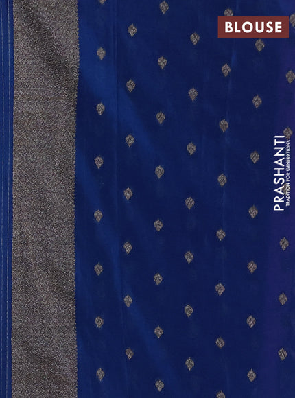 Banarasi semi crepe saree lavender and blue with allover thread & zari woven buttas and woven border