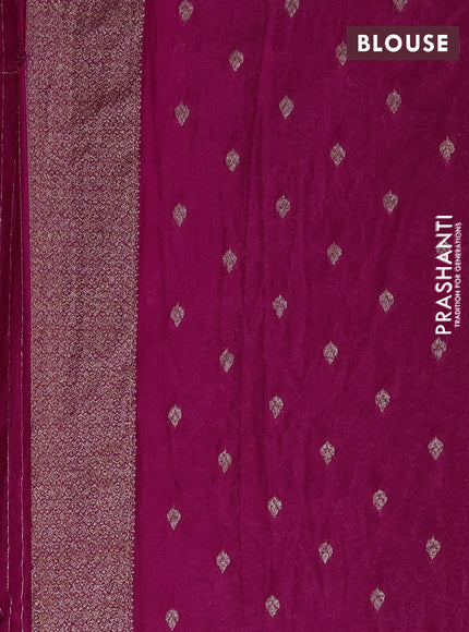 Banarasi semi crepe saree pink with allover thread & zari woven buttas and woven border