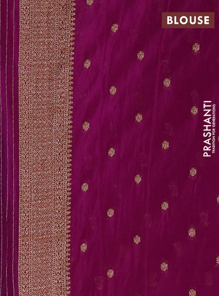 Banarasi semi crepe saree purple with allover thread & zari woven buttas and long woven border