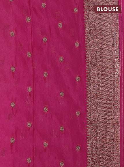 Banarasi semi crepe saree mauve pink with allover thread & zari woven buttas and long woven border