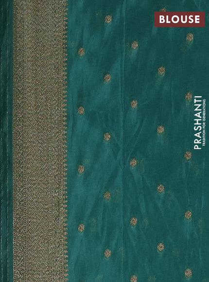Banarasi semi crepe saree pastel green with allover thread & zari woven buttas and long woven border