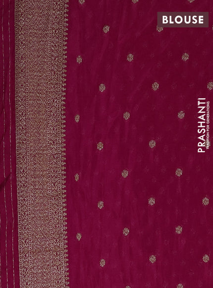 Banarasi semi crepe saree pink with allover thread & zari woven buttas and long woven border