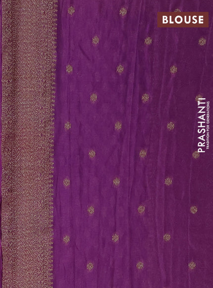 Banarasi semi crepe saree mild purple with allover thread & zari woven buttas and long woven border