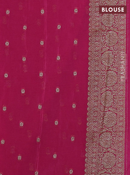 Banarasi semi crepe saree mavue pink with allover thread & zari woven buttas and woven border