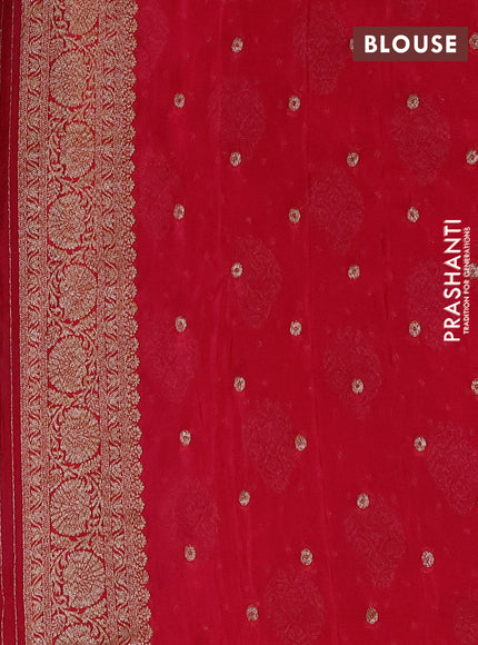 Banarasi semi crepe saree pink with allover thread & zari woven buttas and woven border