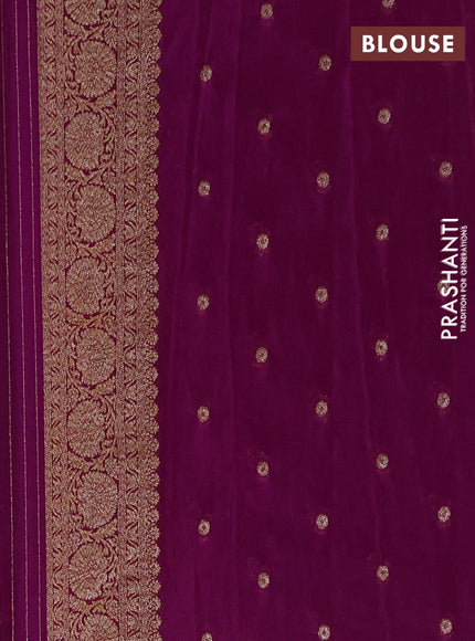 Banarasi semi crepe saree purple with allover thread & zari woven buttas and woven border