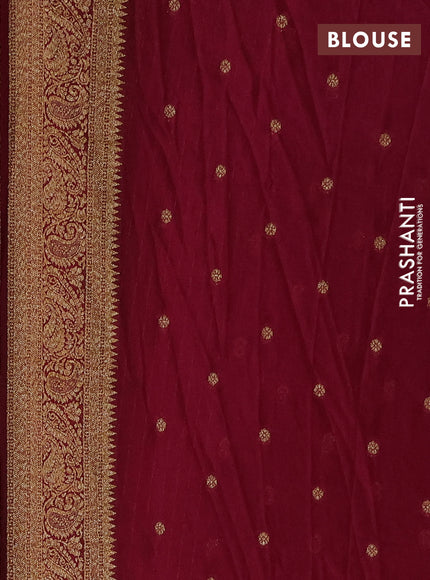 Banarasi semi crepe saree black and wine shade with allover thread & zari woven buttas and woven border