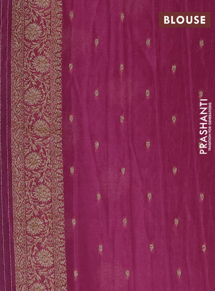 Banarasi semi crepe saree mauve pink with allover thread & zari woven buttas and woven border
