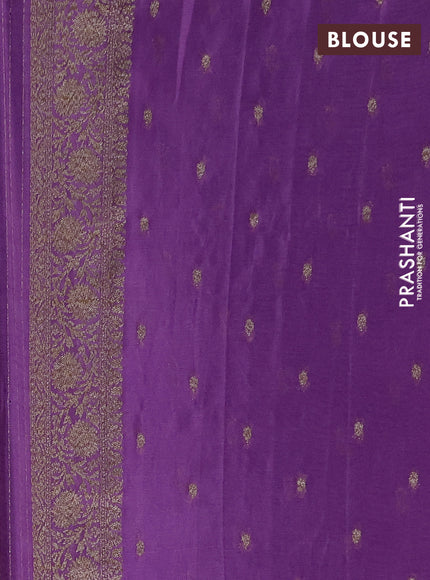 Banarasi semi crepe saree lavender with allover thread & zari woven buttas and woven border