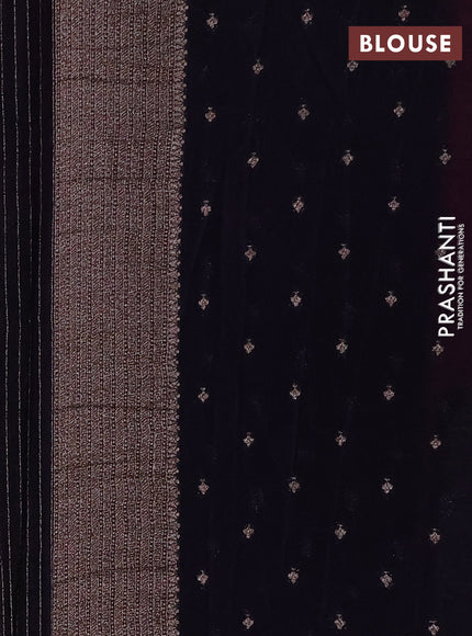 Banarasi semi crepe saree pink and navy blue with allover thread & zari weaves and woven border