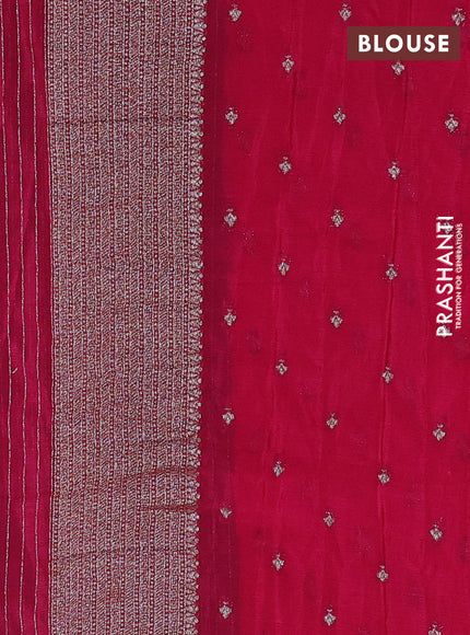 Banarasi semi crepe saree navy blue and wine shade with allover thread & zari weaves and woven border