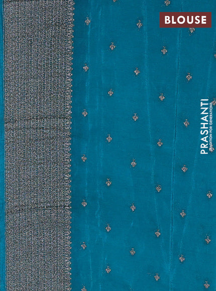 Banarasi semi crepe saree purple and peacock green with allover thread & zari weaves and woven border