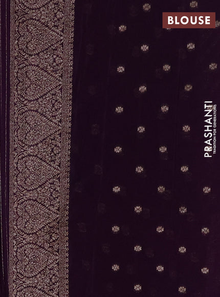 Banarasi semi crepe saree purple with allover thread & zari weaves and woven border