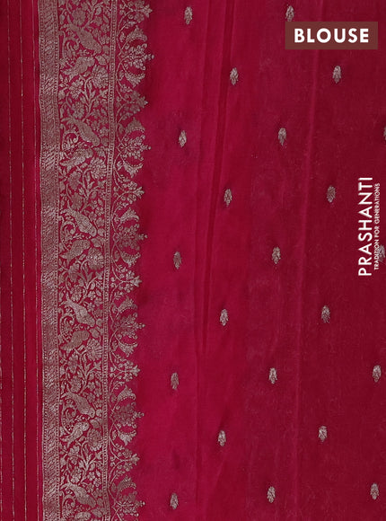 Banarasi semi crepe saree pink with allover thread & zari woven buttas and woven border