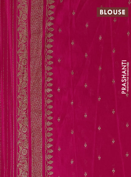 Banarasi semi crepe saree pink with allover thread & zari weaves and woven border