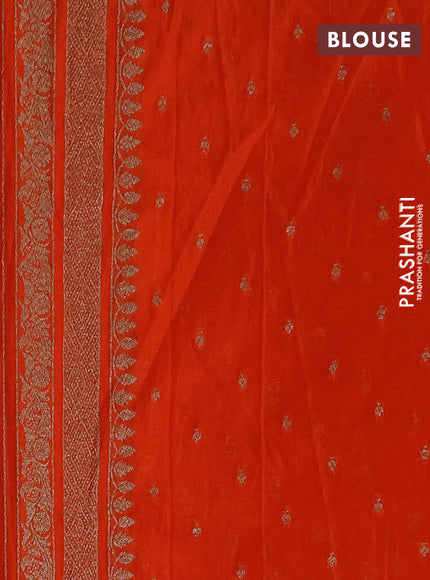 Banarasi semi crepe saree orange with allover thread & zari weaves and woven border