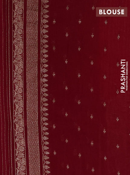Banarasi semi crepe saree deep wine with allover thread & zari woven buttas and woven border