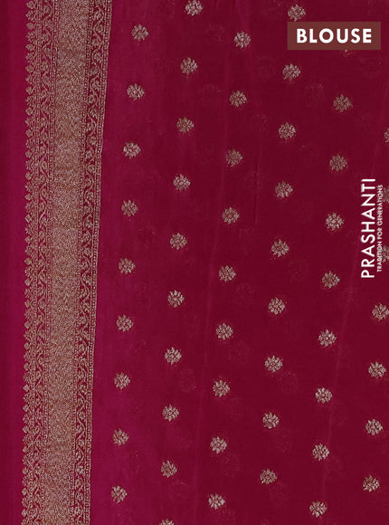 Banarasi semi crepe saree beige and wine shade with allover thread & zari woven buttas and woven border