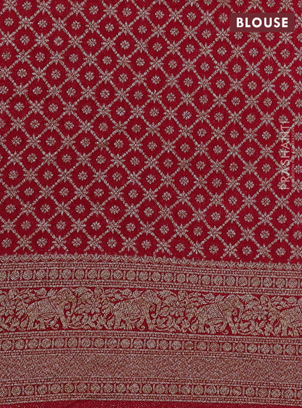 Banarasi semi crepe saree pink with allover thread & zari woven buttas and woven border
