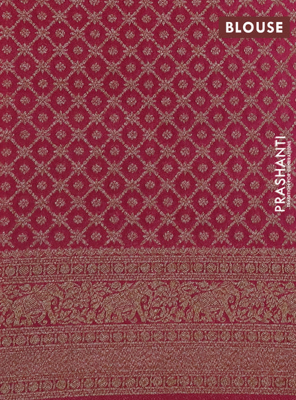 Banarasi semi crepe saree pink with allover thread & zari woven buttas and long woven border
