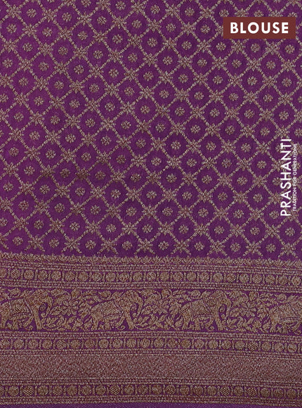 Banarasi semi crepe saree lavender with allover thread & zari woven buttas and long woven border
