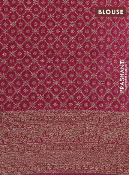 Banarasi semi crepe saree mauve pink with allover thread & zari woven buttas and long woven border