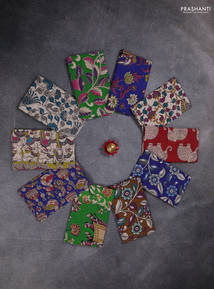Kalamkari cotton blouse bit multi colour and multi design pack of 10