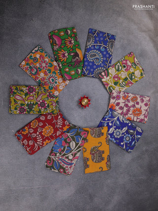 Kalamkari cotton blouse bit multi colour and multi design pack of 10