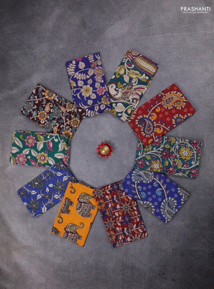 Kalamkari cotton blouse bit multi colour and multi design pack of 10